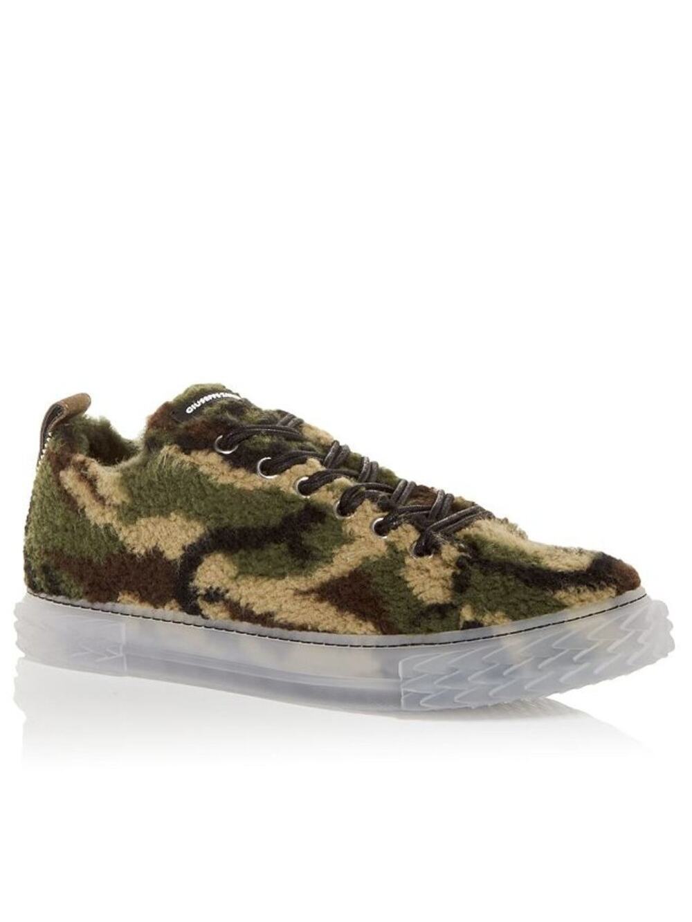 Giuseppe Zanotti Men's Blabber Camo Faux Fur Low Top Sneakers Size 40 US7